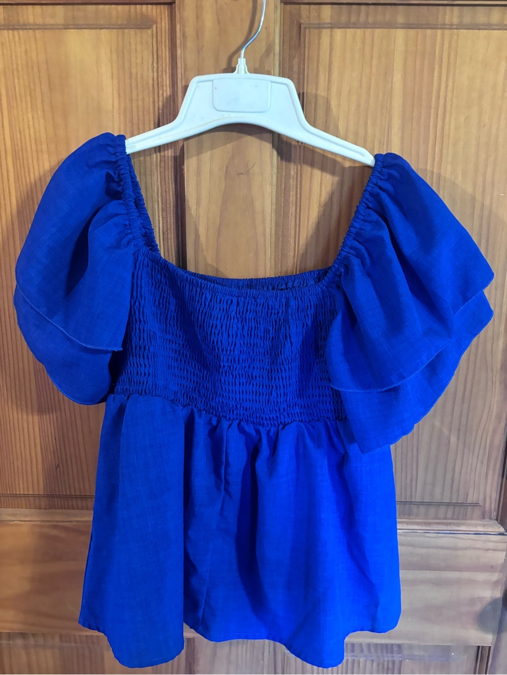 SHEIN Cobalt Blue Off-Shoulder Top